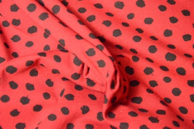 Jersey GOTS Dots Punkte dunkelrot